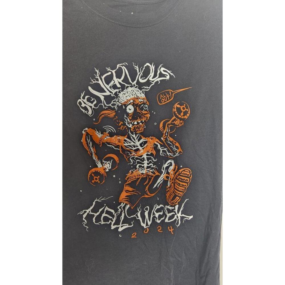Orange Theory Hell Week 2024 Unisex Tee Shirt Top Zombie Skull Size SMALL - Picture 2 of 4